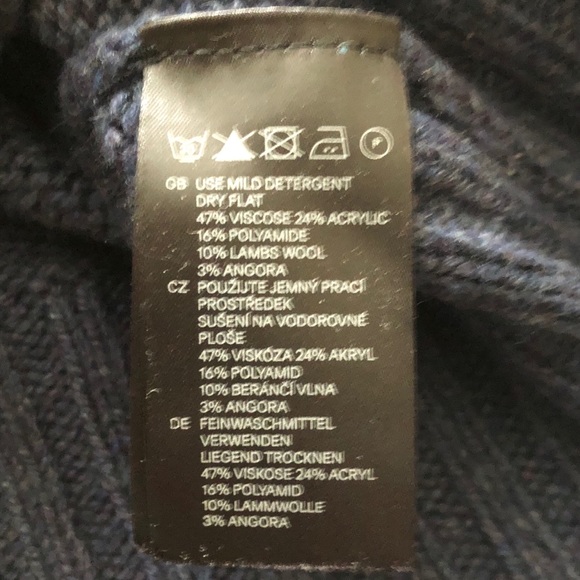 H&M Navy Wool Blend Sweater w/ Embroidered Detail - Picture 8 of 8